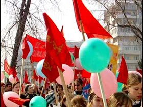 Первомайская демонстрация, фото с сайта Байкал.tv