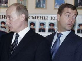 Владимир Путин и Дмитрий Медведев. Фото с сайта yahoo.com