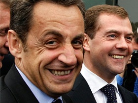  Дмитрий Медведев и Николя Саркози. Фото: dni.ru 