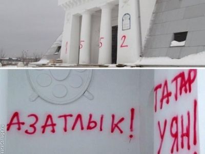 Антироссийские граффити в Казани. Фото: islamio.ru