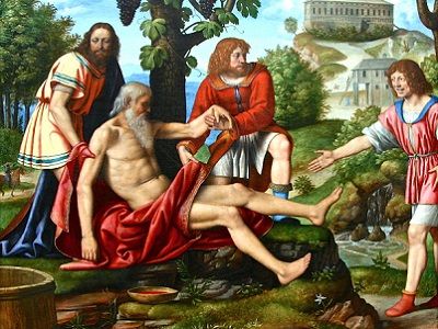 Ной, Хам и его братья (картина Бернардино Луини). Источник - en.wikipedia.org