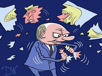 "Трамп не наш!". Карикатура: С. Елкин, dw.com, www.facebook.com/sergey.elkin1