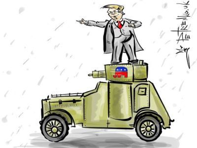 Трамп в образе Ленина. Рисунок Андрея Петренко