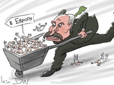 Лукашенко таранит Европу мигрантами. Рис. С.Елкина: dw.com