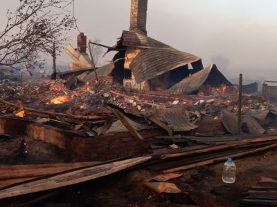 Последствия пожара в Называевске. Фото: Город 55