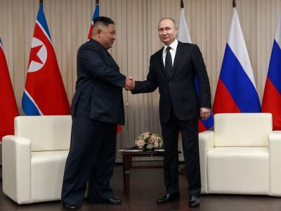 Ким Чен Ын и Владимир Путин. Фото: Валерий Шарифулин/ТАСС