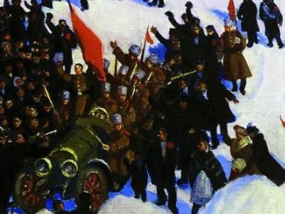 Борис Кустодиев, "27 февраля 1917 года" (фрагмент): my.tretyakov.ru