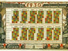 Советский календарь за 1930-й с "экспериментальными" рабочими неделями. Иллюстрация: ru.wikipedia.org