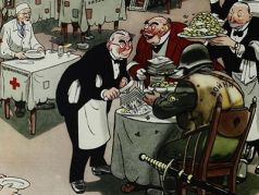 Подкормка войны (карикатура Ю.Ганфа, 1953 г.). Источник - pikabu.ru