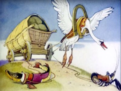 "Лебедь, Щука и Рак". Басня И.А. Крылова. Скриншот: youtu.be/kpiVcxqFRXU "Лебедь, Щука и Рак". Басня И.А. Крылова. Скриншот: youtu.be/kpiVcxqFRXU