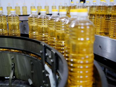 Линия разлива и фасовки подсолнечного масла на ООО "Лабинский маслоэкстракционный завод" в Краснодарском крае. Фото: Николай Хижняк / РИА Новости
