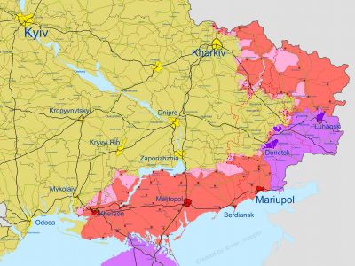 Карта боевых действий в Украине на 23 мая: kiev.vgorode.ua