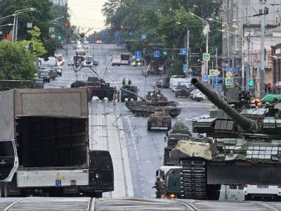 Военная техника в Ростове-на-Дону, 24.06.23. Фото: t.me/nexta_live