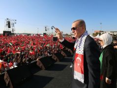 Реджеп Тайип Эрдоган на пропалестинском митинге в Стамбуле. Фото: t.me/astrapress