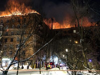 Пожар на улице Черняховского в Москве 09.02.2024. Фото: МЧС РФ