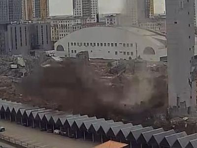 Момент обрушения. Фото: РБК